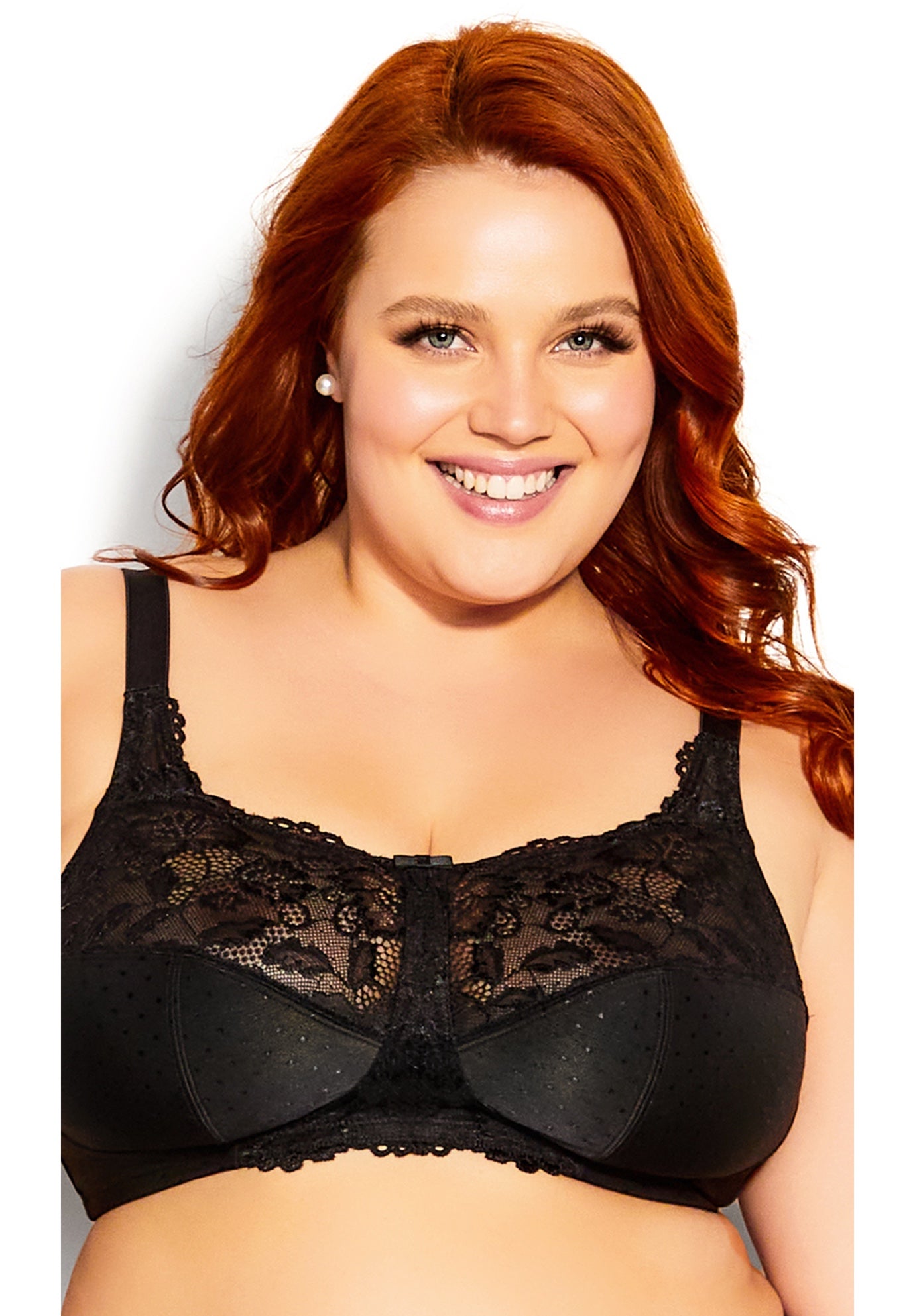 Lace Soft Cup Wire Free Bra image number 0