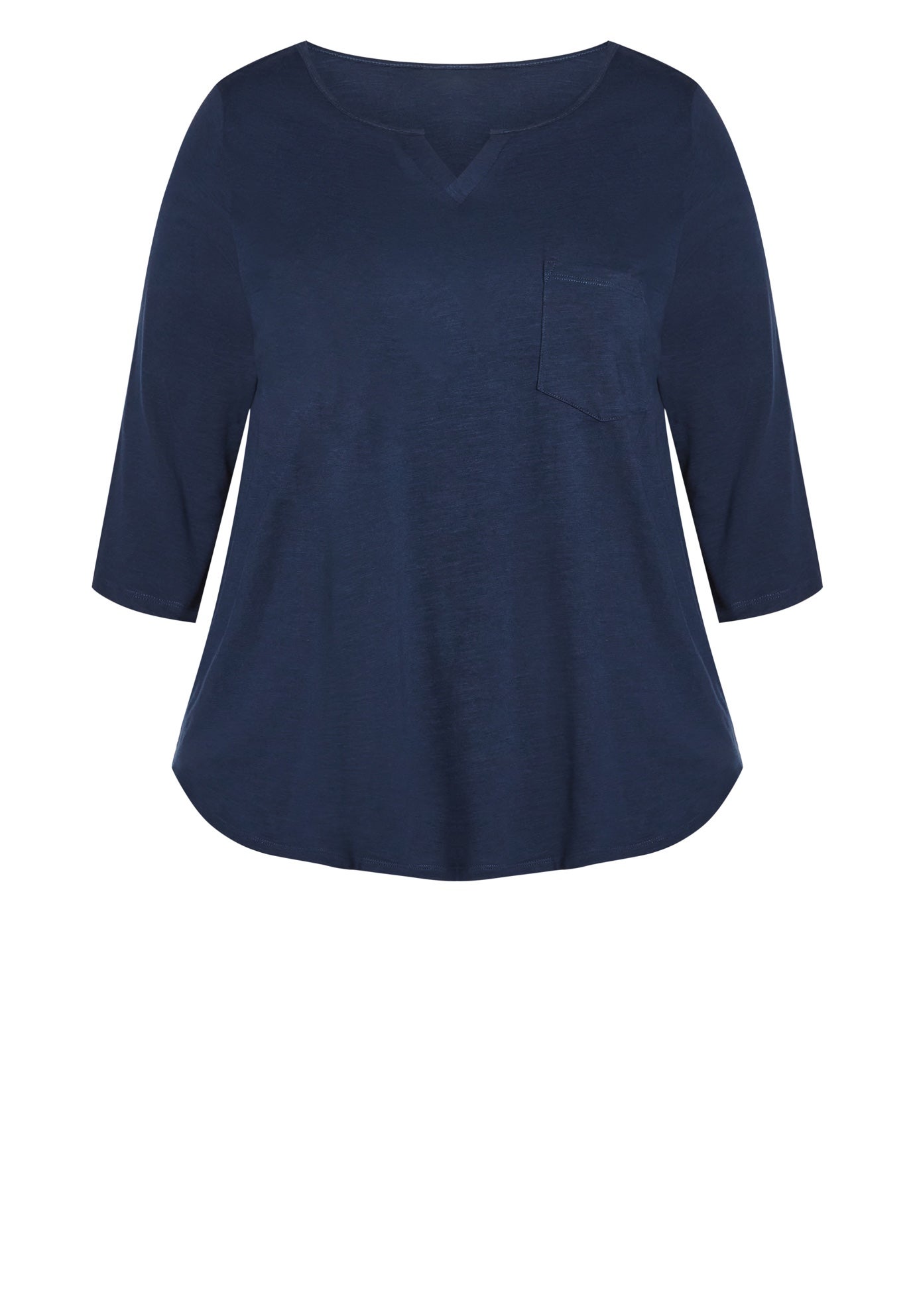 Notch Neck Plain Tee image number 2