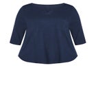 Notch Neck Plain Tee image number null