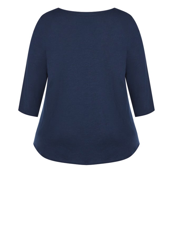 Notch Neck Plain Tee image number 5