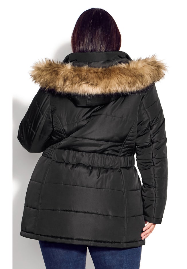 Belted Hood Puffer Coat image number 10