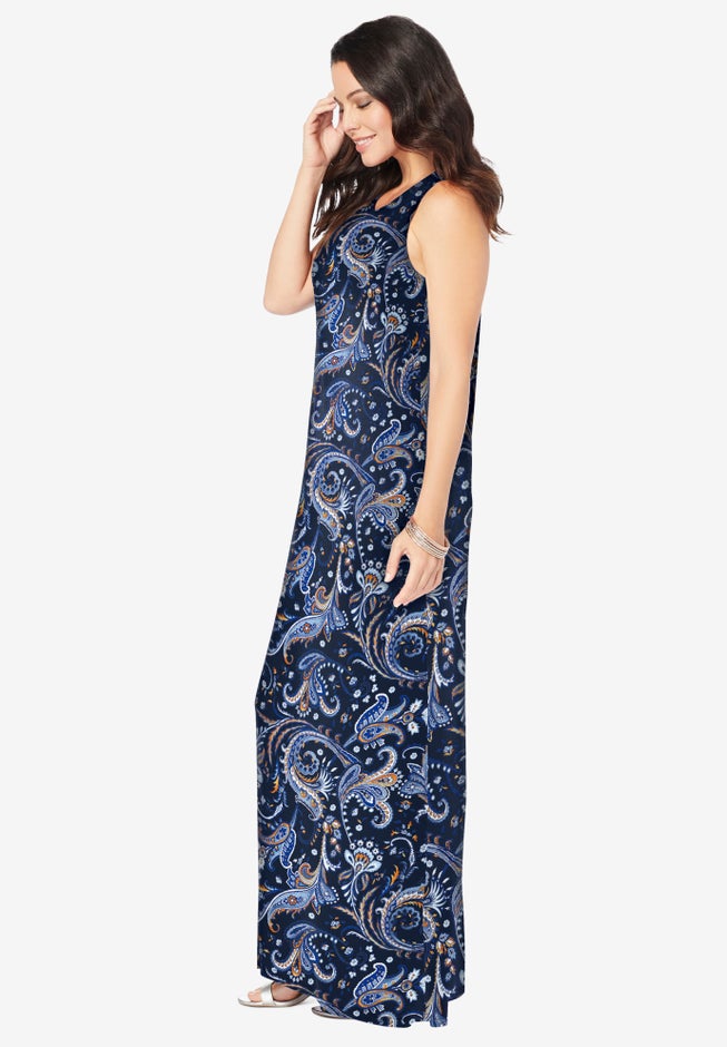 Plus Size Sleeveless Crew Neck Maxi Dress image number 2