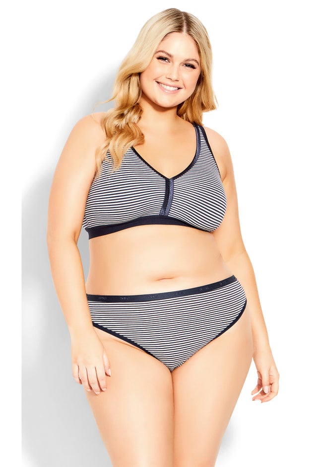 Cotton Stripe Thong image number null