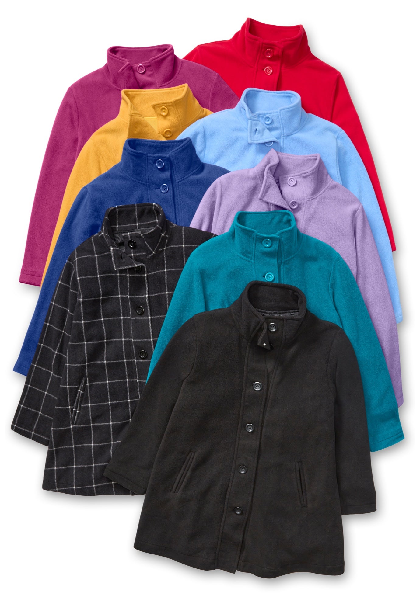 Fleece Swing Funnel-Neck Coat image number 4