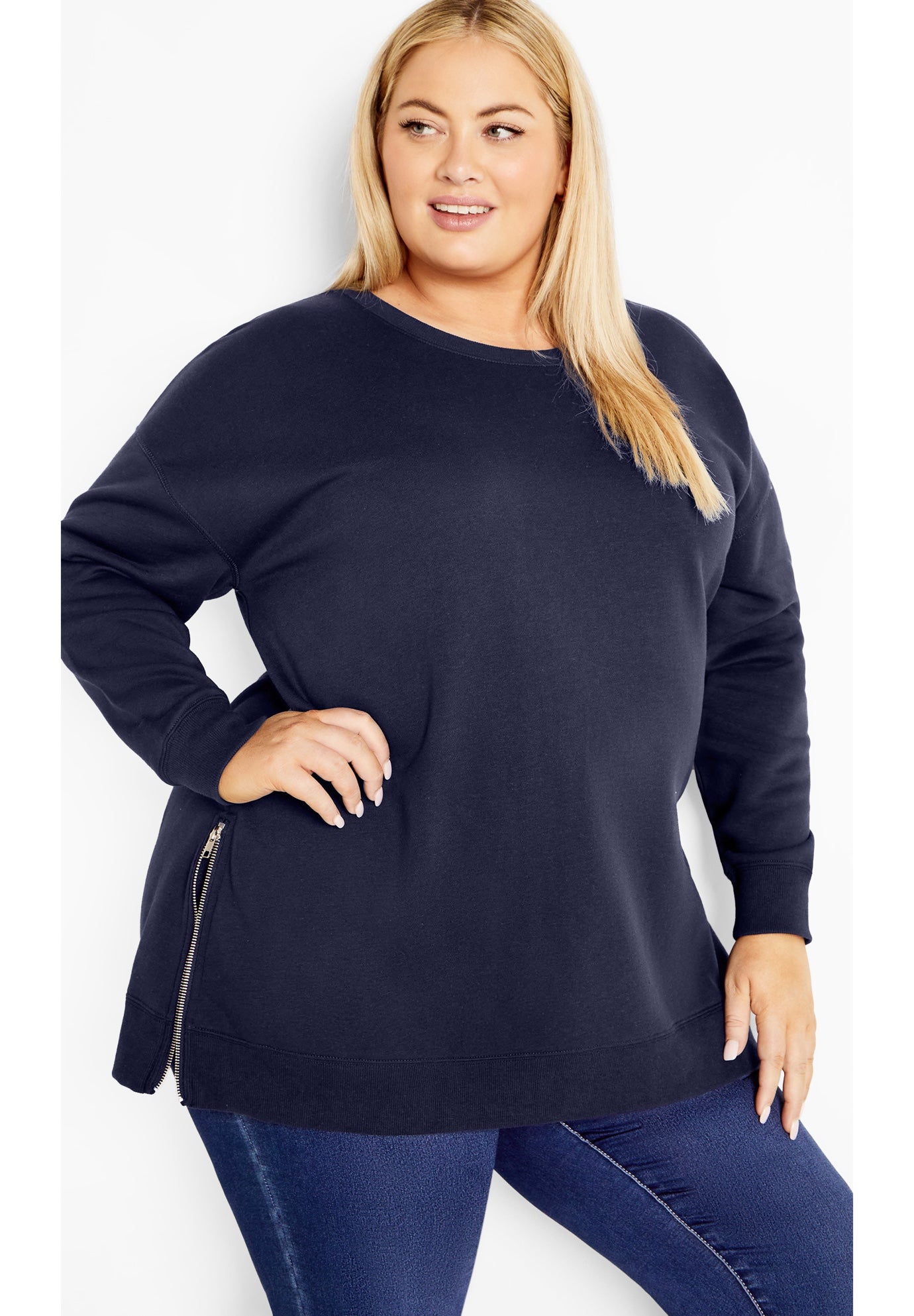 Jade Longline Zip Top image number 0