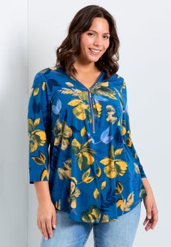 Top Fiona Zip Print