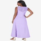 Stretch Cotton Crochet-Back Maxi Dress image number null