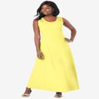 Stretch Cotton Crochet-Back Maxi Dress image number null