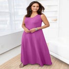 Stretch Cotton Crochet-Back Maxi Dress image number null