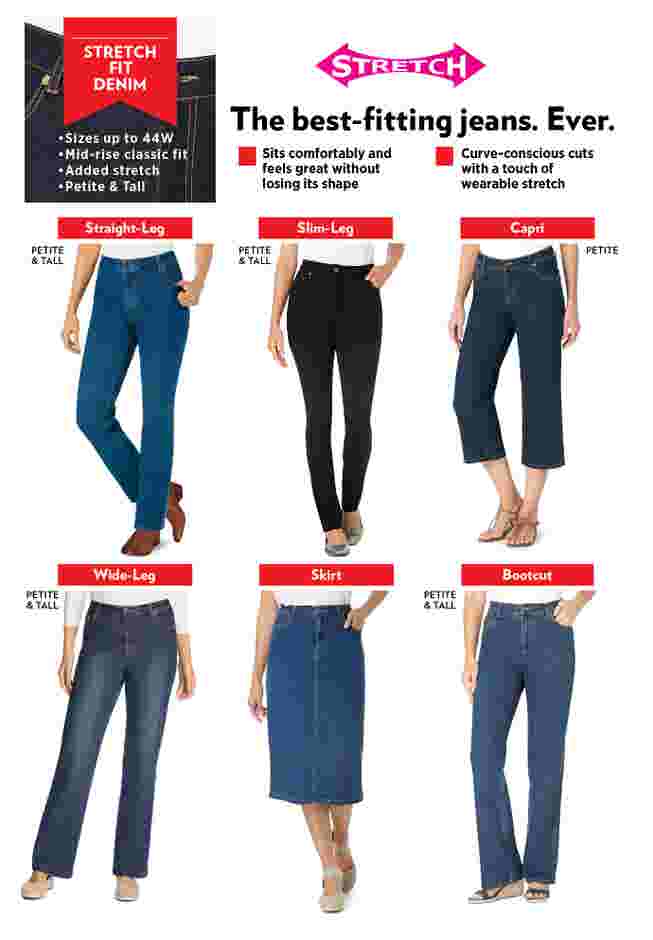 Womens Plus-Size Stretch-Denim Slim-Leg Five-Pocket Jeans image number 3