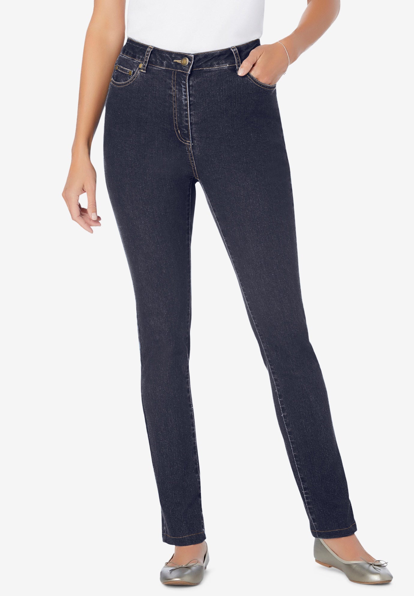 Stretch-Denim Slim-Leg Five-Pocket Jeans image number 0