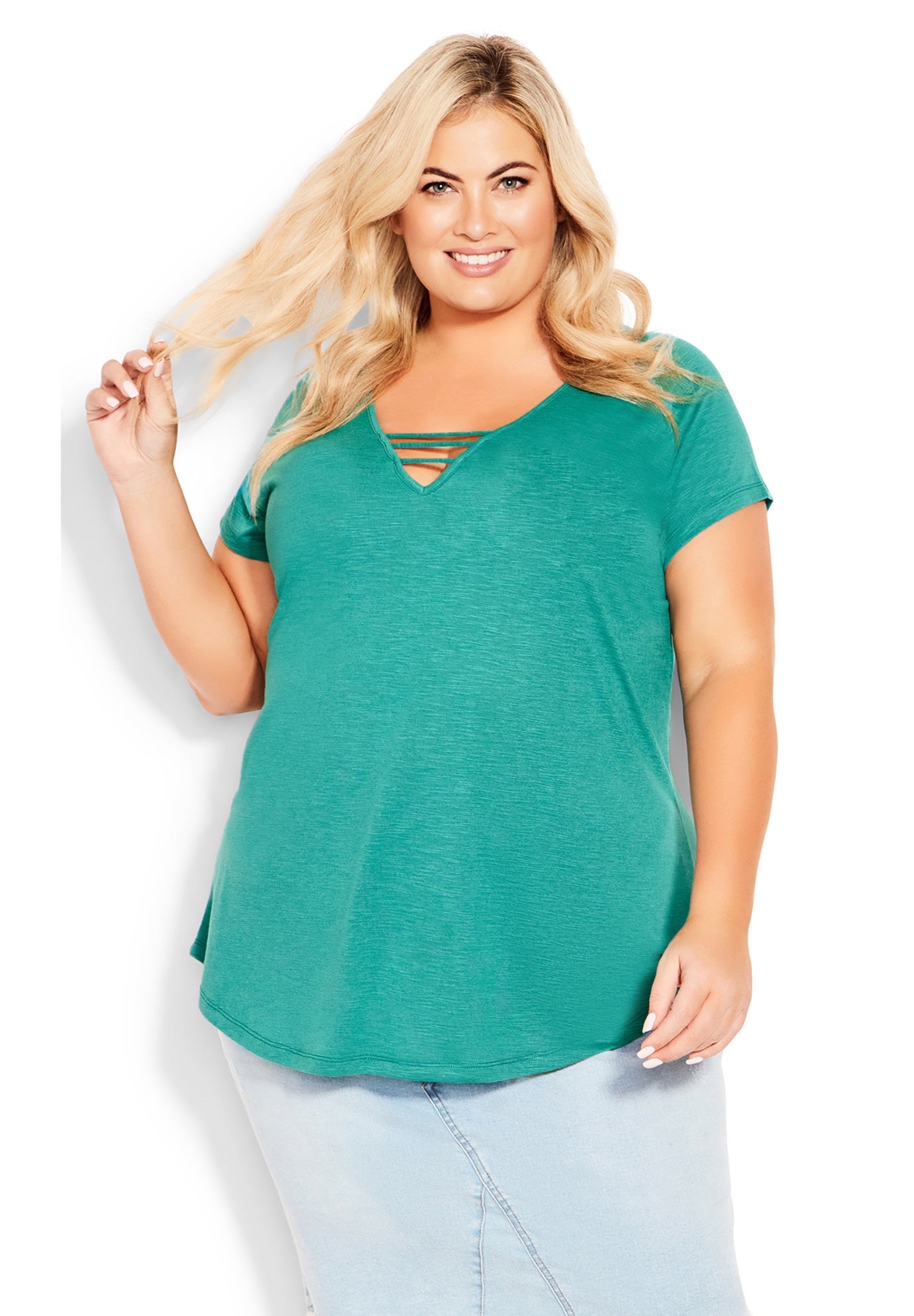 3 Bar V-Neck Top image number 0