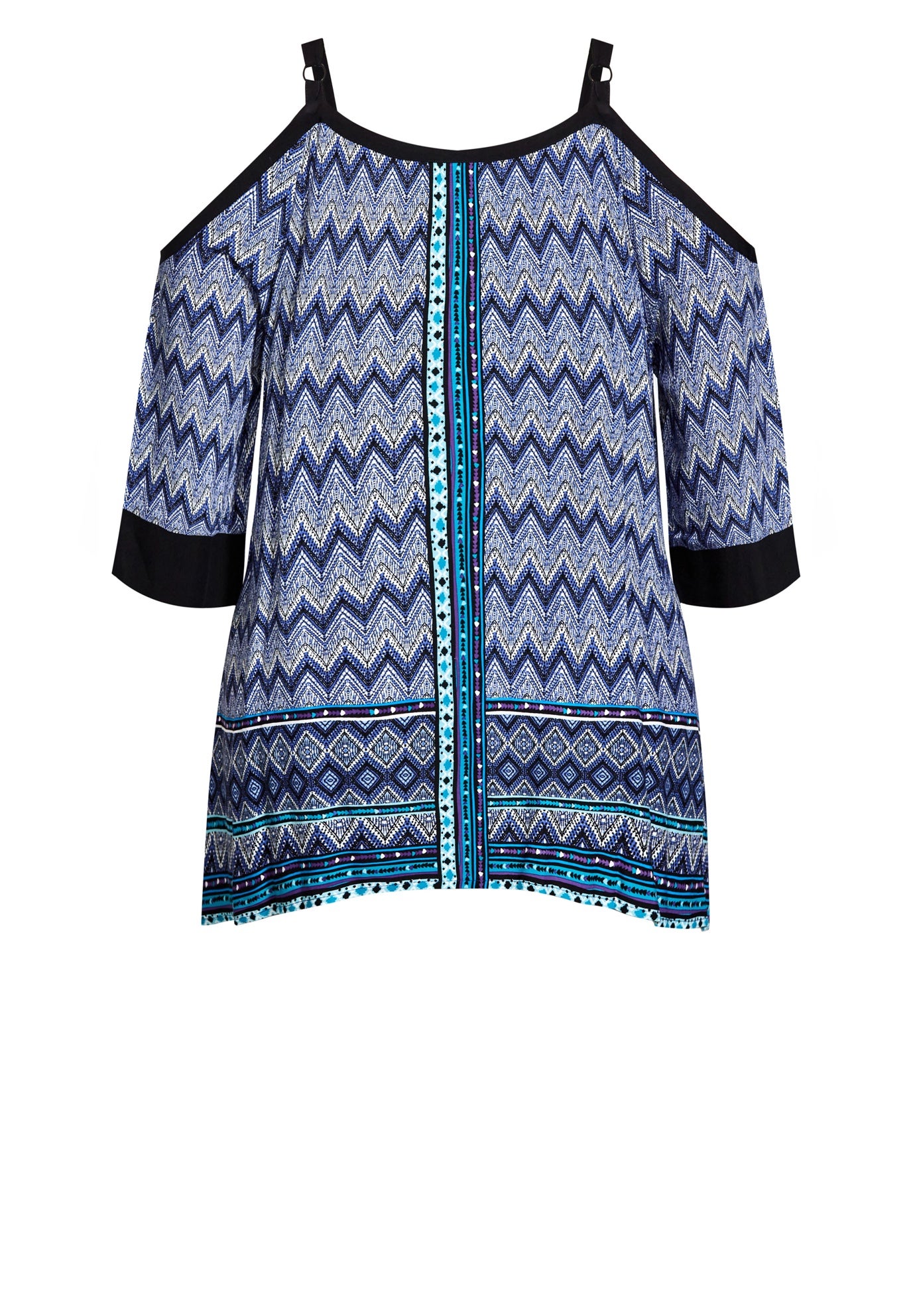 Daisy Cold Shoulder Border Top image number 5