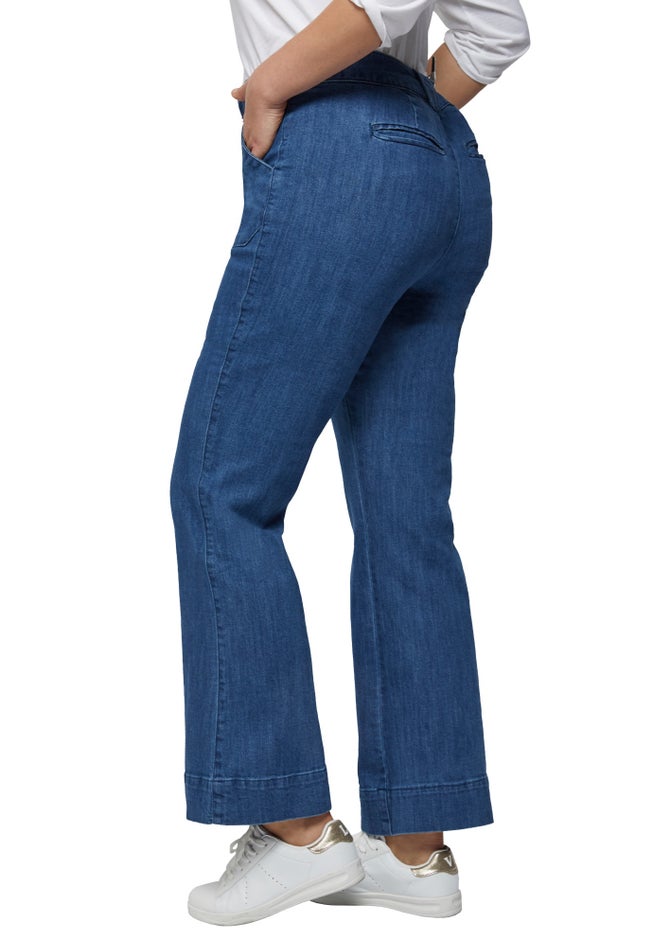 High-Waist Wide-Leg Stretch Jeans image number 1