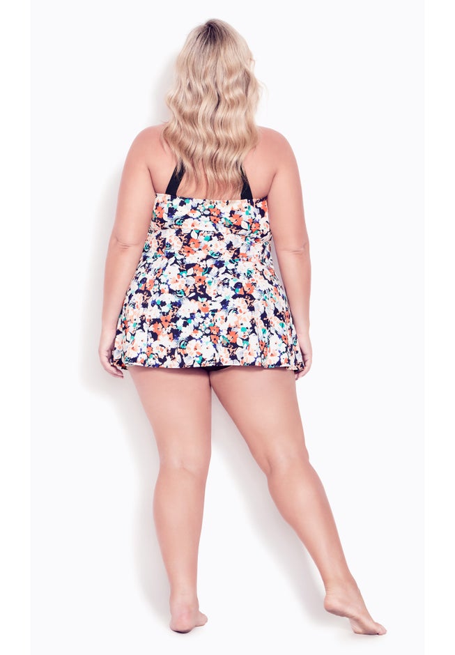 Hi Back Print Swim Dress image number 1
