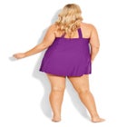 Hi Back Swim Dress image number null