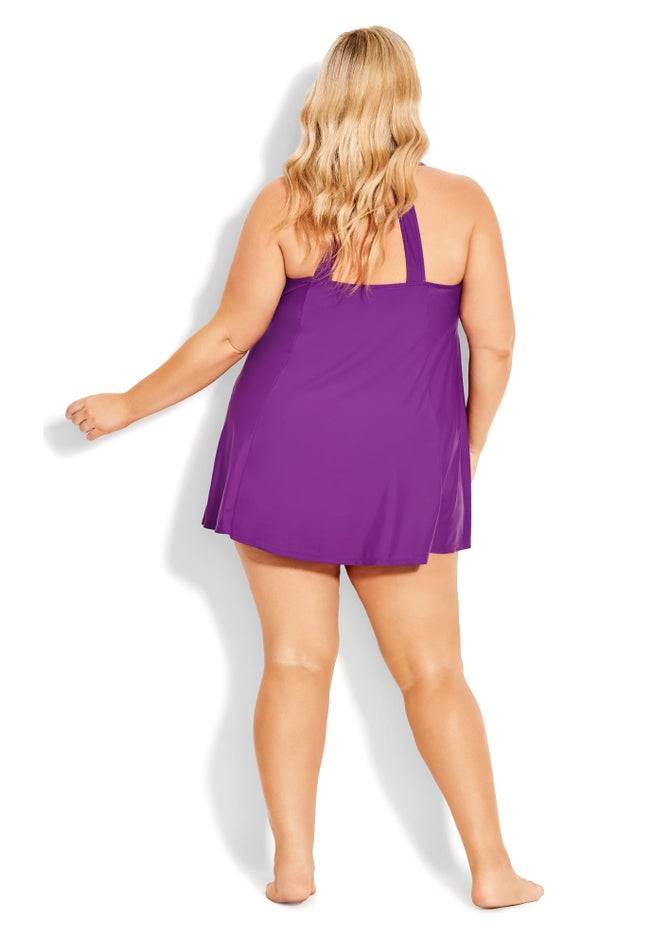 Hi Back Swim Dress image number null