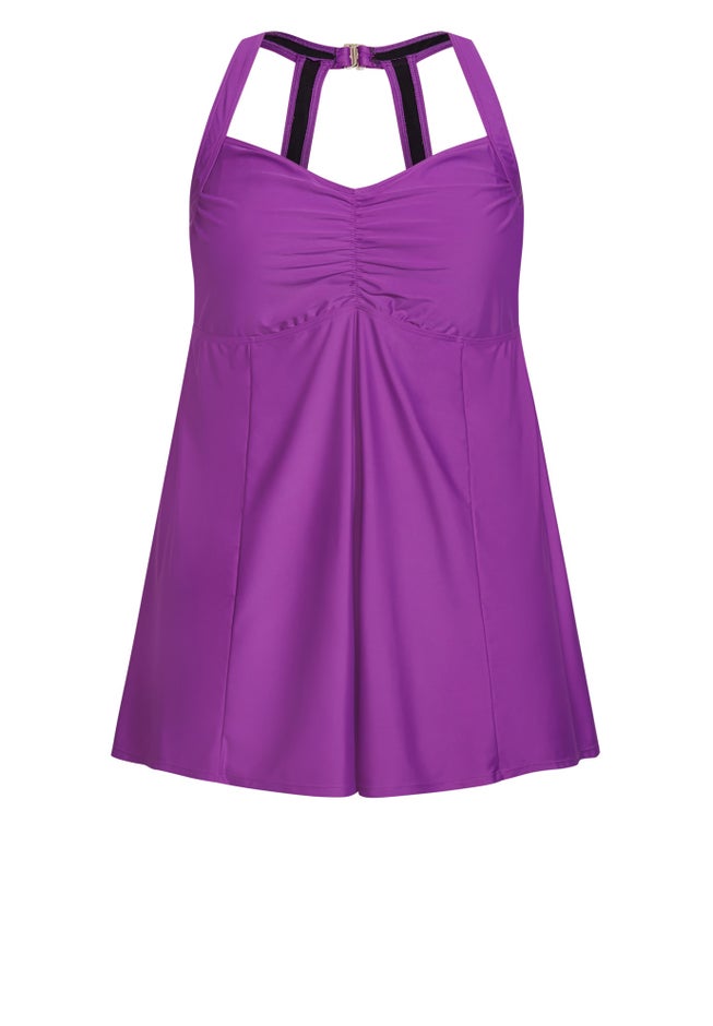 Hi Back Swim Dress image number null