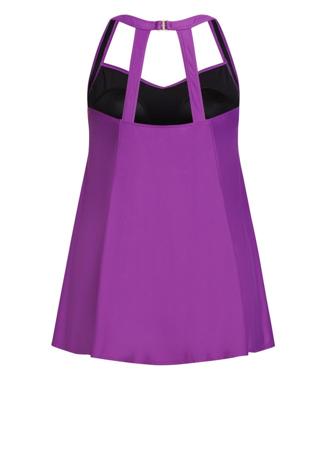 Hi Back Swim Dress image number null