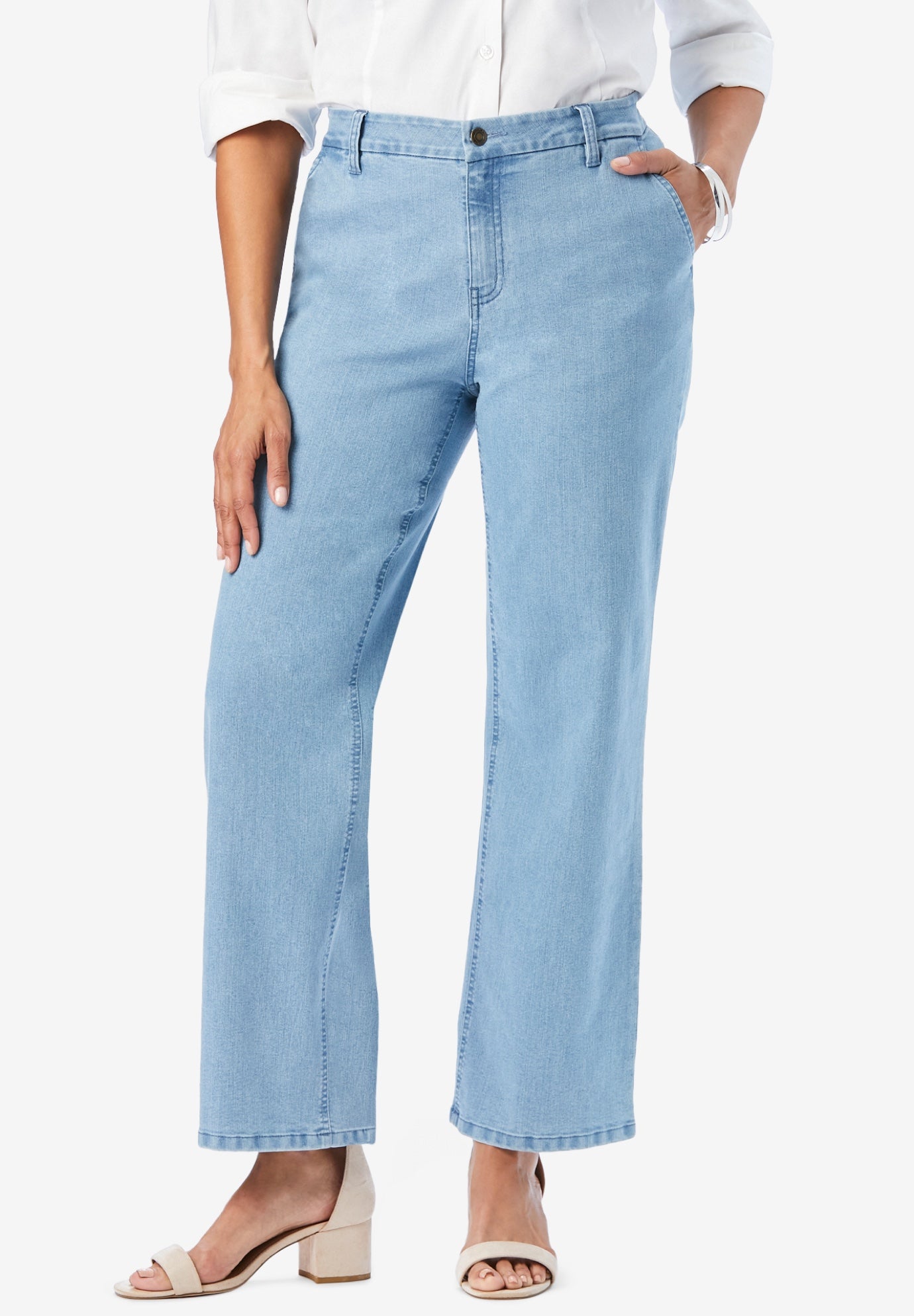 True Fit Stretch Denim Wide Leg Jean image number 0