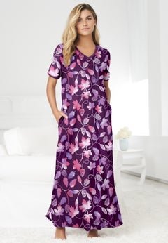 V-Neck Short Sleeve Maxi T-Shirt Lounger