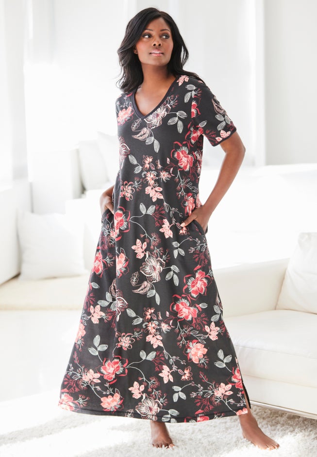 V-NECK SHORT SLEEVE MAXI LOUNGER image number 4