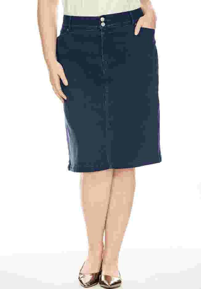 Tummy Control Denim Skirt image number 4