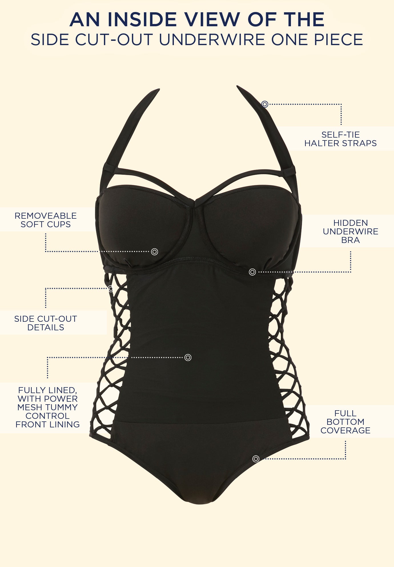 Boss Underwire One Piece Swimsuit image number 5