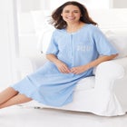 Satin Trim Cotton Sleepshirt image number null