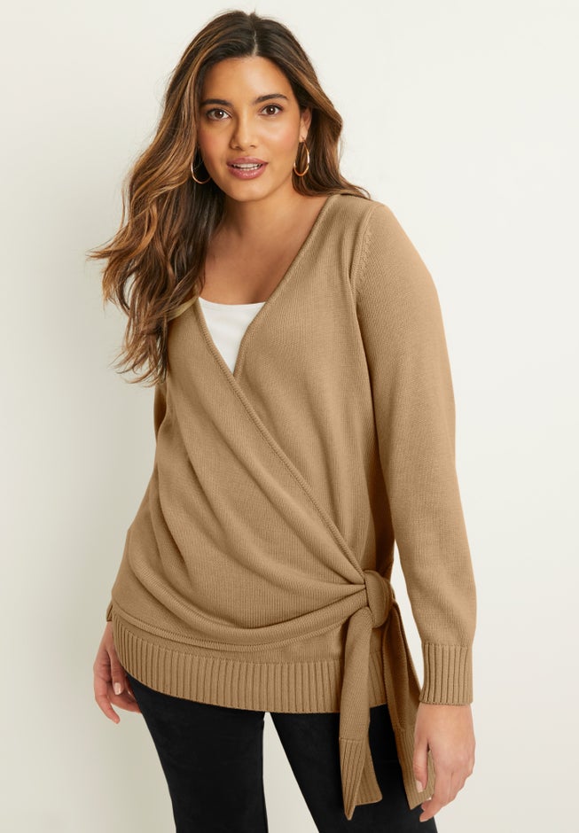 Wrap-Front Cardigan image number 0
