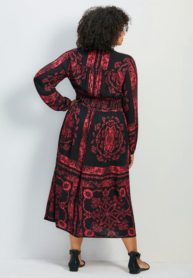 Eliana Scarf Placement Print Dress image number 1
