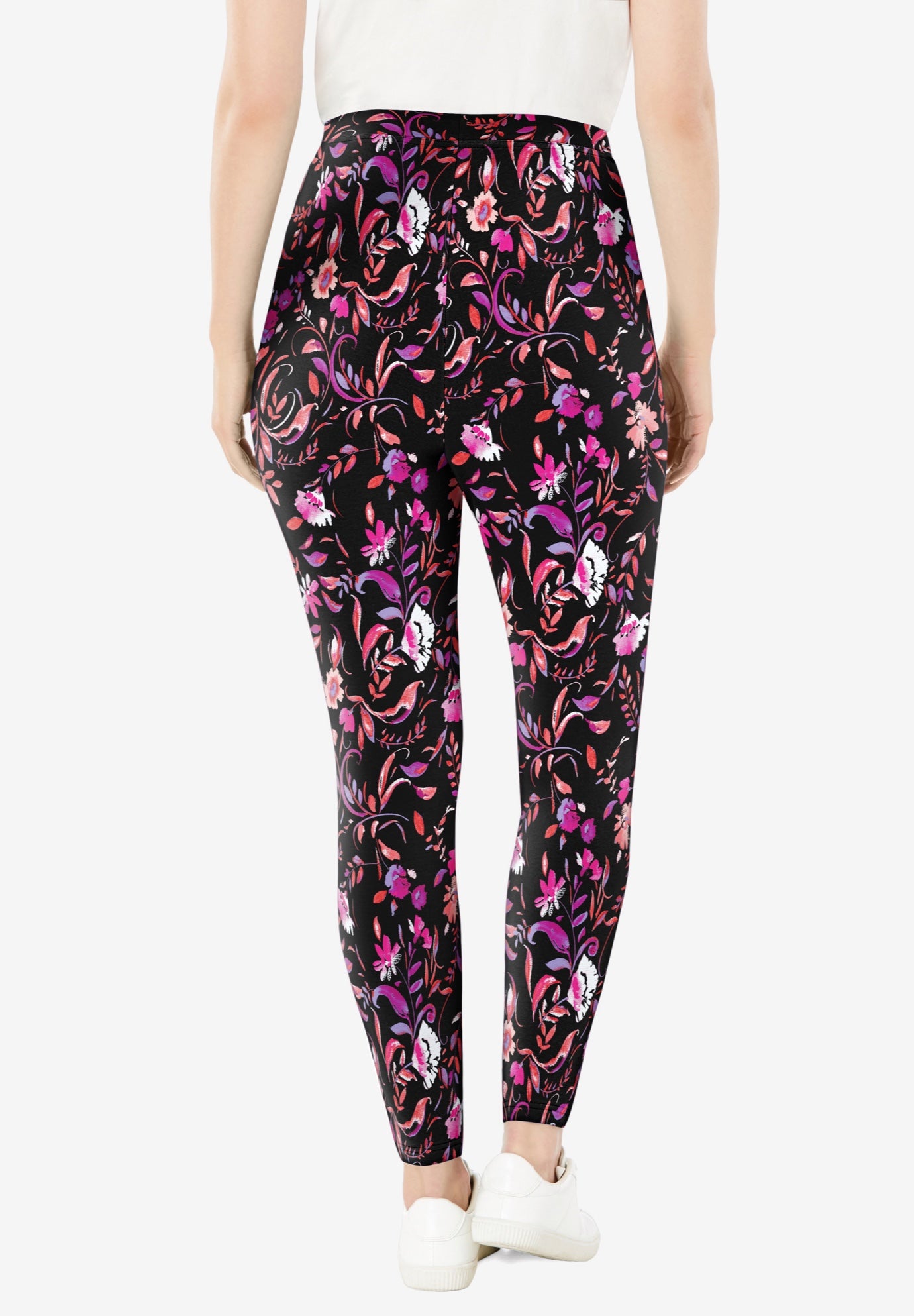 Stretch-Cotton Knit Pull-On Printed Leggings image number 1