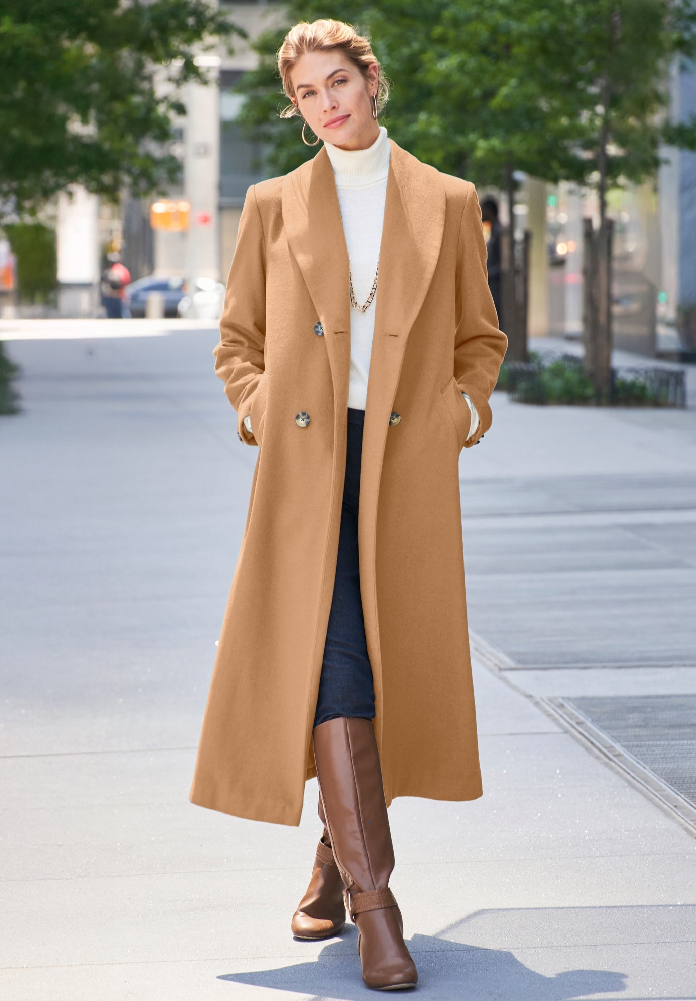 Long Shawl Collar Wool Coat image number 0
