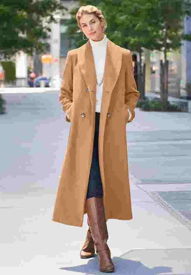 Long Shawl Collar Wool Coat image number 0