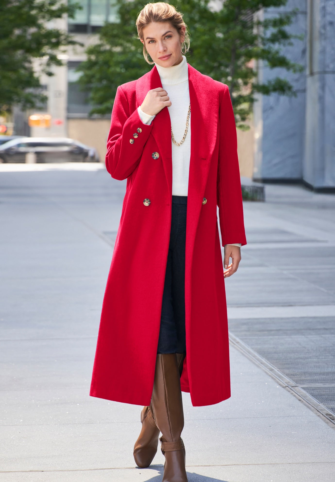 Long Shawl Collar Wool Coat image number 1