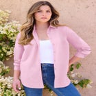 Plus Size Kate Long Sleeve Easy Cotton-Blend Button-Front Shirt image number null