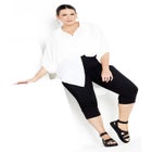 Pull On Cropped Denim Legging image number null