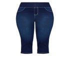 Pull On Cropped Denim Capri image number 2