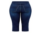 Pull On Cropped Denim Capri image number 4