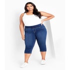 Pull On Cropped Denim Legging image number null