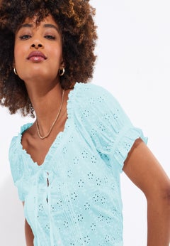 Eyelet Peasant Blouse