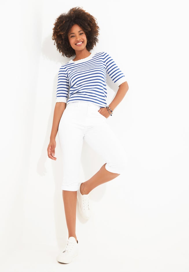 Stretch Denim Capri Pant image number 4