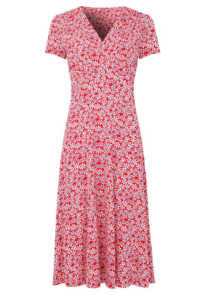 Stretch Knit Faux Wrap Dress image number 3