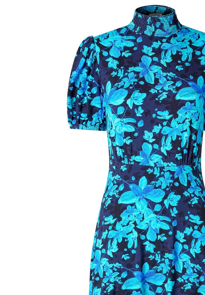Stretch Knit Mockneck Midi Dress image number 3