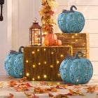 Pre-Lit Carved Resin Pumpkin image number 1