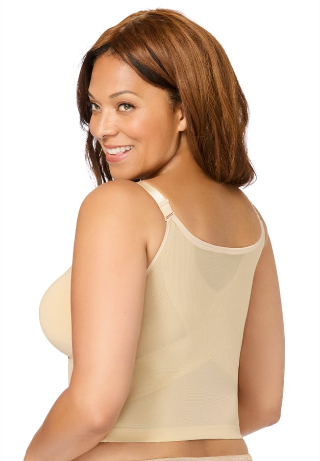 Comfort Choice&reg; Longline Zip-Front Posture Bra image number 1