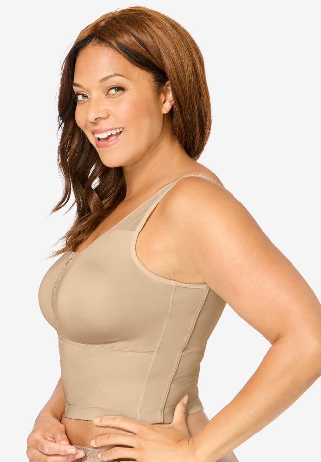 Comfort Choice&reg; Longline Zip-Front Posture Bra image number 2