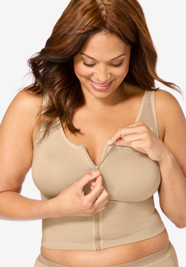 Comfort Choice&reg; Longline Zip-Front Posture Bra image number 3