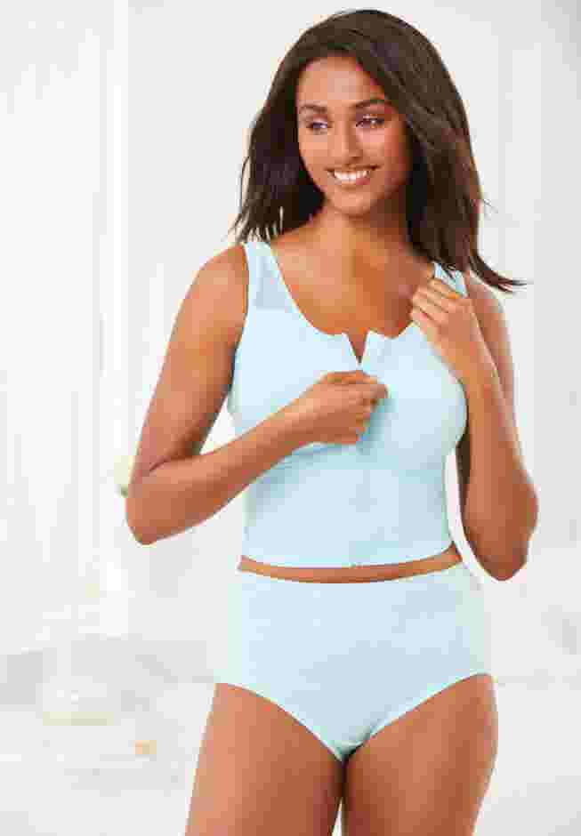 Comfort Choice® Longline Zip-Front Posture Bra image number 0