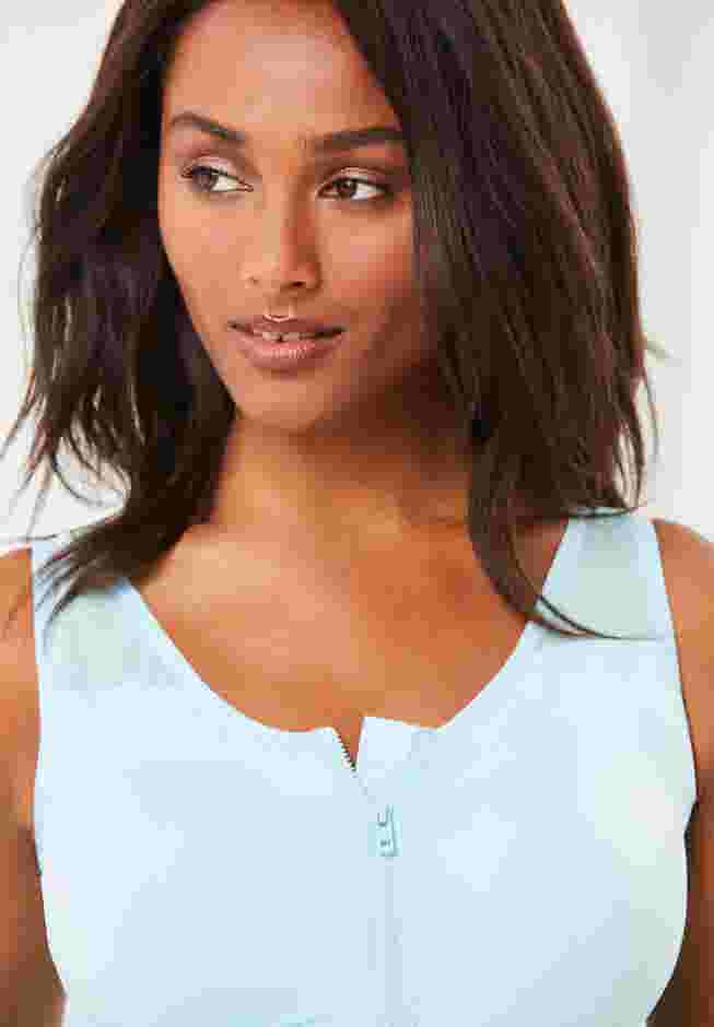 Comfort Choice® Longline Zip-Front Posture Bra image number 2